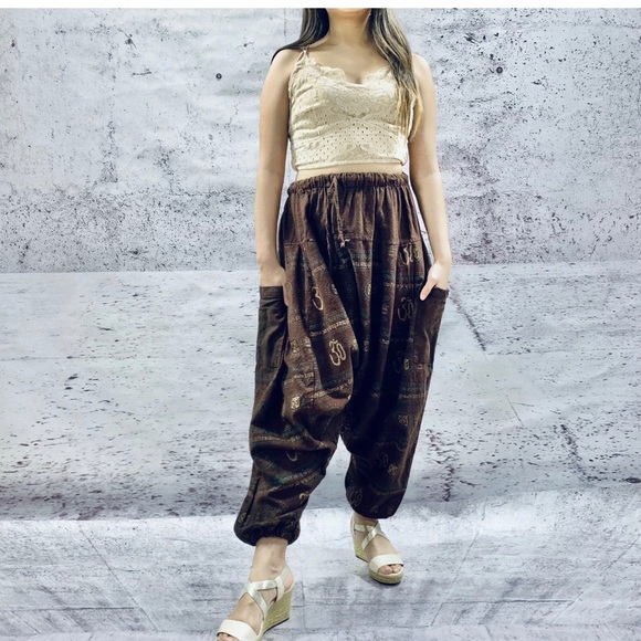 Handmade Nepalese patchwork ohm prints harem pants - Picture 5 of 5